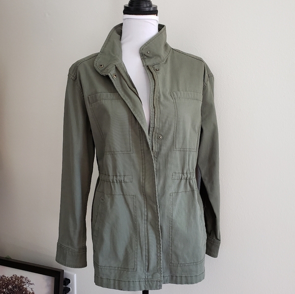 NEW Old Navy Utility Field Jacket Army Green Military Coat Classic Fall - Picture 6 of 15